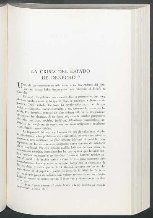 La crisis del estado de derecho