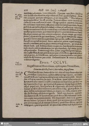 Epist. CCLVI. Augustinus ad Macrobium, episcopum Donatistam
