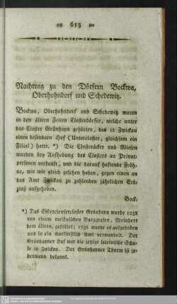 Nachtrag zu den Dörfern Bockwa, Oberhohndorf und Schedewitz