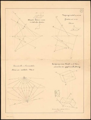 Geometrische Konstruktionen: Geometrische Konstruktionen mit Bezeichnung der Aufgaben (u.a. Sonnenuhr)