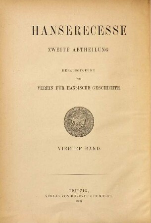 Hanserecesse, 2,4. Von 1431 - 1476 ; Bd. 4, [1451 - 1460]