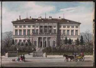 'Das Palais an der oberen Neckarstraße' Wilhelmspalais; Aquarell