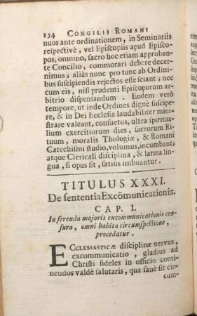 Titulus XXXI. De sententia Excommunicationis.