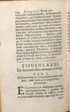 Titulus XXXI. De sententia Excommunicationis.