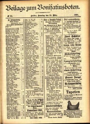 Zweite Ausgabe vom Sonntag, den 31. März 1901.