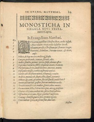 Monosticha In Singula Novi Testamenti Capita.