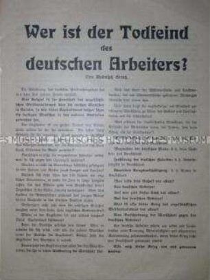 Flugblatt mit antibritischer Polemik und Durchhaltepropaganda