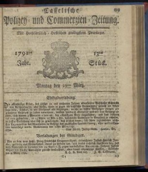13tes Stueck, Montag den 28ten Maerz. 1791