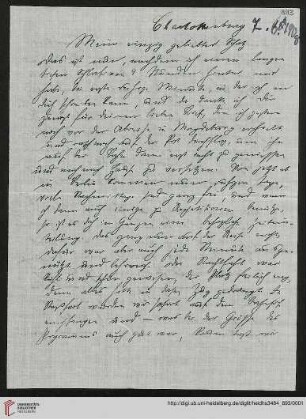 Heid. Hs. 3484,893: Brief von Eberhard Gothein an Marie Luise Gothein
