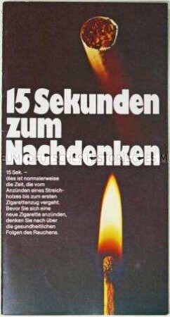 Informationsschrift der Bundeszentrale für gesundheitliche Aufklärung zu den Risiken durch Nikotin - Sachkonvolut
