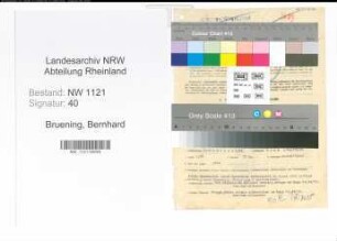 Entnazifizierung Bernhard Bruening , geb. 15.02.1904 (Polizist)