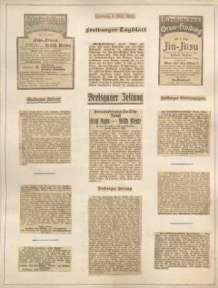 Album Erich Rahn; Zeitungsausschnitte aus Freiburg von 1921