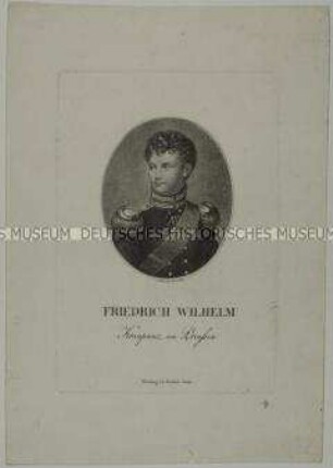 Ovales Brustbildnis Friedrich Wilhelms IV. von Preußen als Kronprinz im Uniformrock