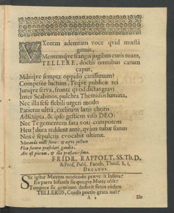 Uxorem ademtam voce quid moesta gemis, [...]
