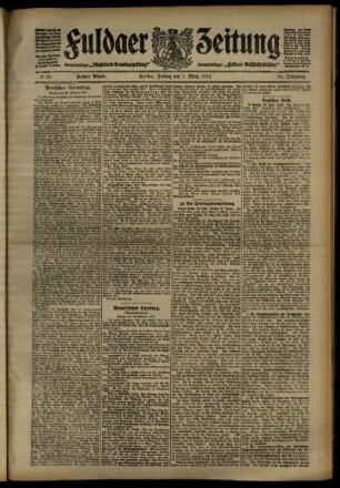 Erste Ausgabe vom Freitag, den 01. März 1912.