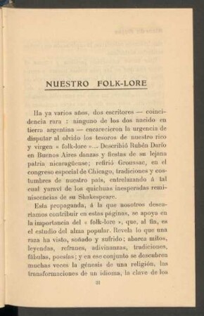 Nuestro folk-lore