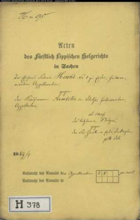 Henke Nr. 1 zu Erder gegen Kaufmann Armbster in Vlotho