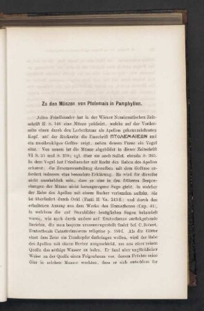 Zu den Münzen von Ptolemais in Pamphylien
