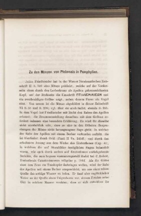 Zu den Münzen von Ptolemais in Pamphylien