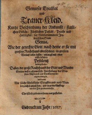 Genueser Eytelkeit und Trauer-Kleid