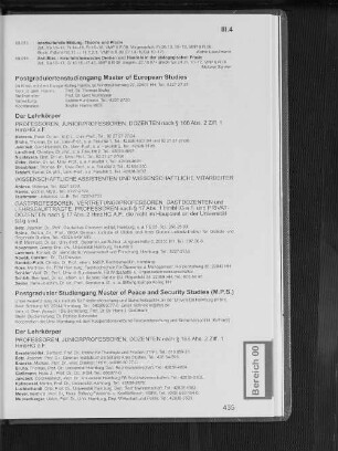Postgraduiertenstudiengang Master of European Studies