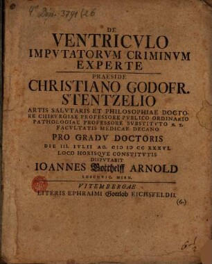 De ventriculo imputatorum criminum experte