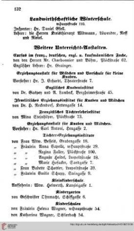 Weitere Unterrichtsanstalten