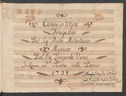 Catone in Utica; V (6), orch