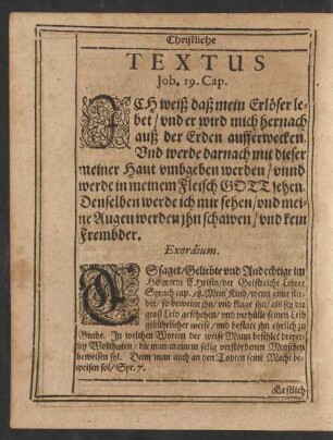 Textus Job. 19, Cap.
