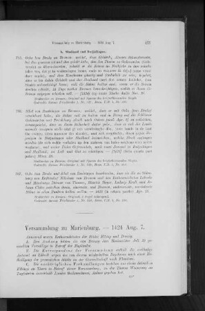 Versammlung zu Marienburg. - 1424 Aug. 7.
