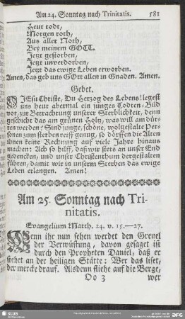 Am 25. Sonntag nach Trinitatis