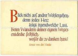 Postkarte mit christlichem Spruch