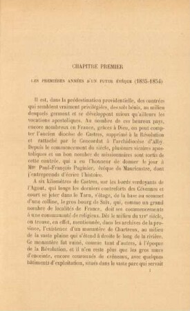 Chapitre premier. Les premières années d'un futur évêque (1835-1854)