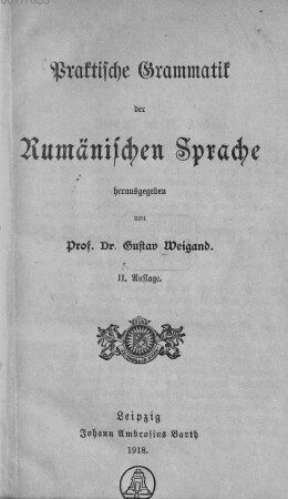 Praktische Grammatik der rumänischen Sprache