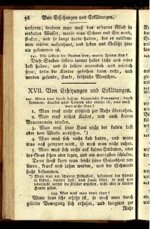 XVII. Von Erhitzungen und Erkältungen.