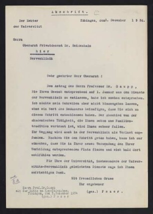 Verleihung des Titels eines außerordentlichen Professors 1933-34