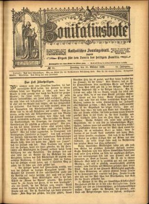 Erste Ausgabe vom Sonntag, den 30. Oktober 1898.