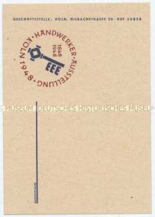 Vordruck-Postkarte von der Handwerker-Ausstellung in Köln 1948 (blanko)