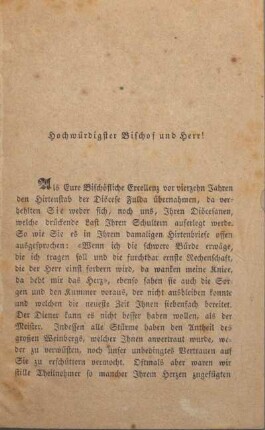 Hochwürdigster Bischof und Herr!