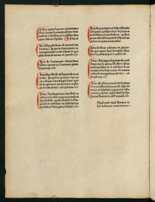 1v, Tituli librorum in hoc volumine contentorum