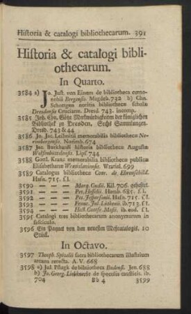 Historia & catalogi bibliothecarum