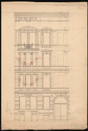 Wohnhaus Rosenberg, Löwe und Co., Berlin-Mitte: Ansicht, 2 Fassadenschnitte horizontal
