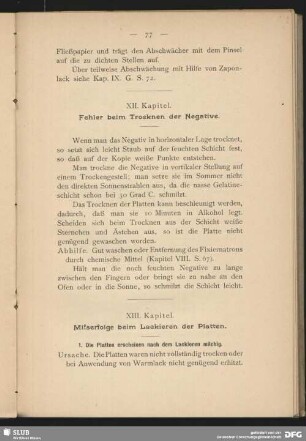 XII. Kapitel - Fehler beim Trocknen der Negative