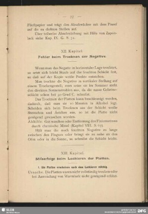 XII. Kapitel - Fehler beim Trocknen der Negative