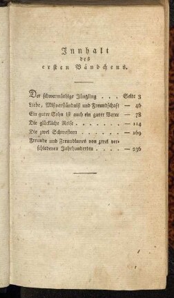 Innhalt des ersten Bändchens.