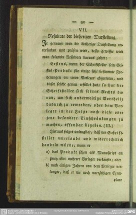 VII. Resultate der bisherigen Darstellung
