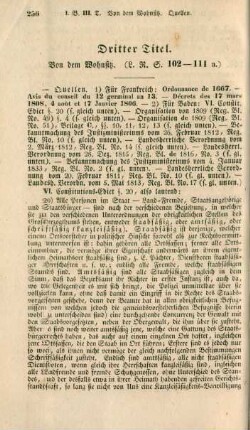 Dritter Titel. Von dem Wohnsitz. (L. R. S. 102 - 111a.)
