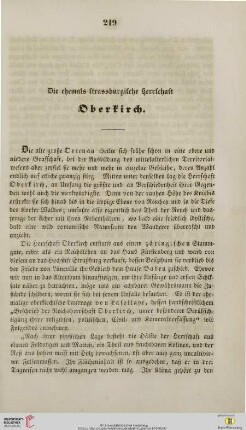 Die ehemals strassburgische Herrschaft Oberkirch