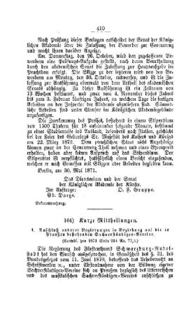 Kurze Mittheilungen : [II. Akademien und Universitäten]