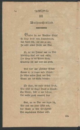 III. Weihnachtslied